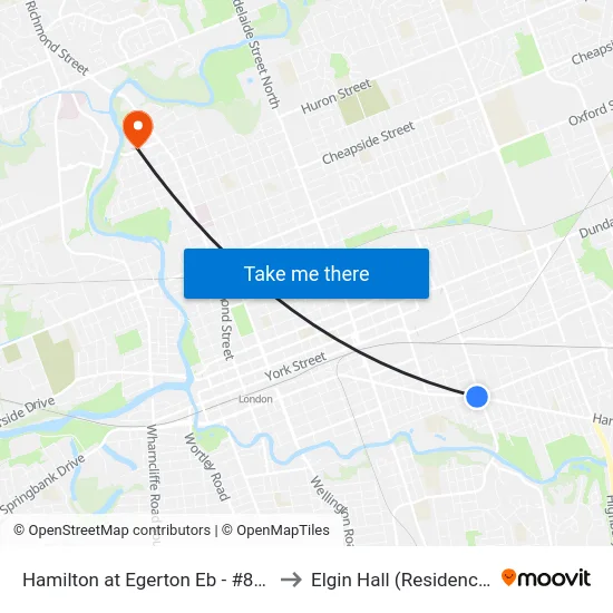 Hamilton at Egerton Eb - #851 to Elgin Hall (Residence) map
