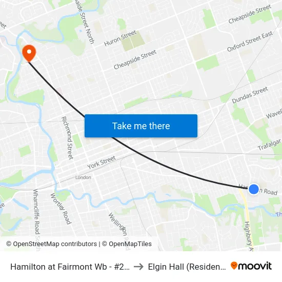 Hamilton at Fairmont Wb - #2656 to Elgin Hall (Residence) map