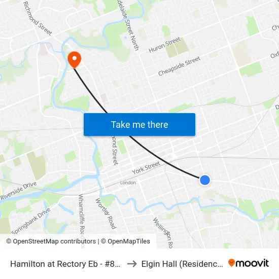 Hamilton at Rectory Eb - #874 to Elgin Hall (Residence) map