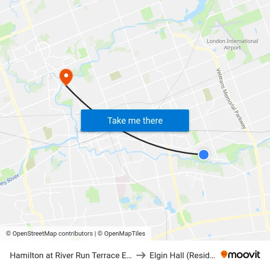 Hamilton at River Run Terrace Eb - #878 to Elgin Hall (Residence) map