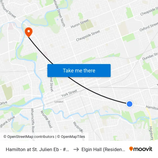 Hamilton at St. Julien Eb - #883 to Elgin Hall (Residence) map
