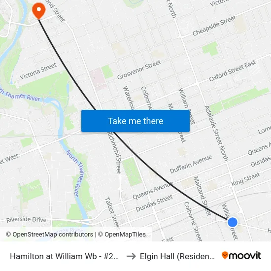 Hamilton at William Wb - #2318 to Elgin Hall (Residence) map