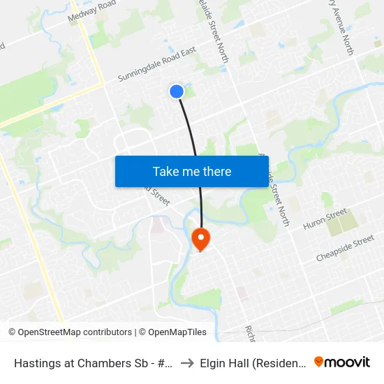 Hastings at Chambers Sb - #890 to Elgin Hall (Residence) map