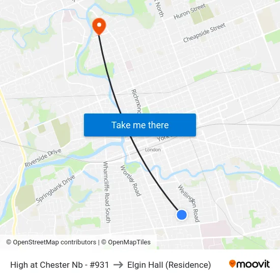 High at Chester Nb - #931 to Elgin Hall (Residence) map