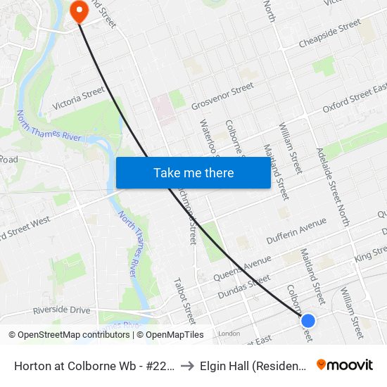 Horton at Colborne Wb - #2239 to Elgin Hall (Residence) map