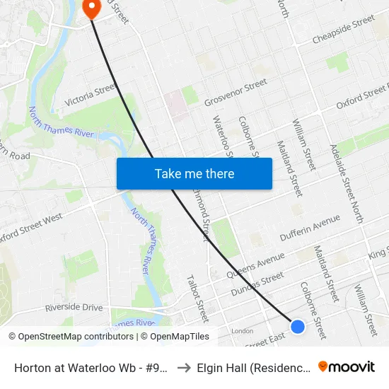 Horton at Waterloo Wb - #977 to Elgin Hall (Residence) map
