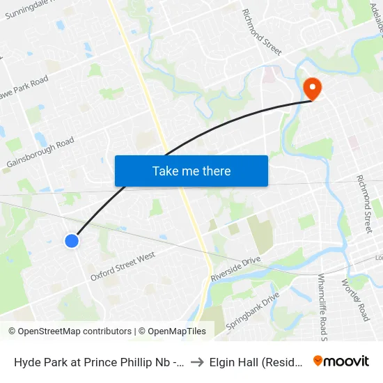 Hyde Park at Prince Phillip Nb - #2401 to Elgin Hall (Residence) map
