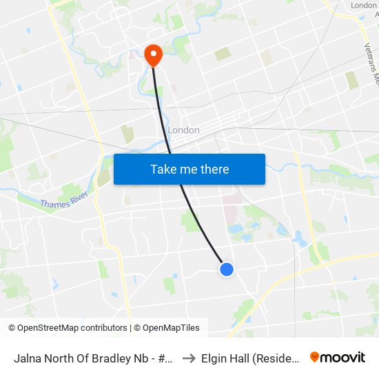 Jalna North Of Bradley Nb - #1046 to Elgin Hall (Residence) map