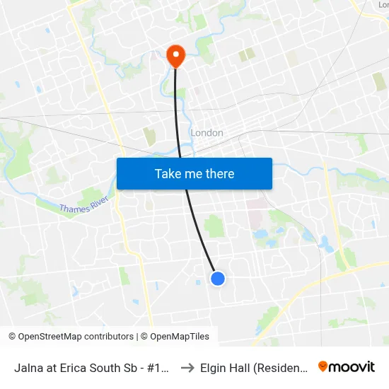 Jalna at Erica South Sb - #1053 to Elgin Hall (Residence) map