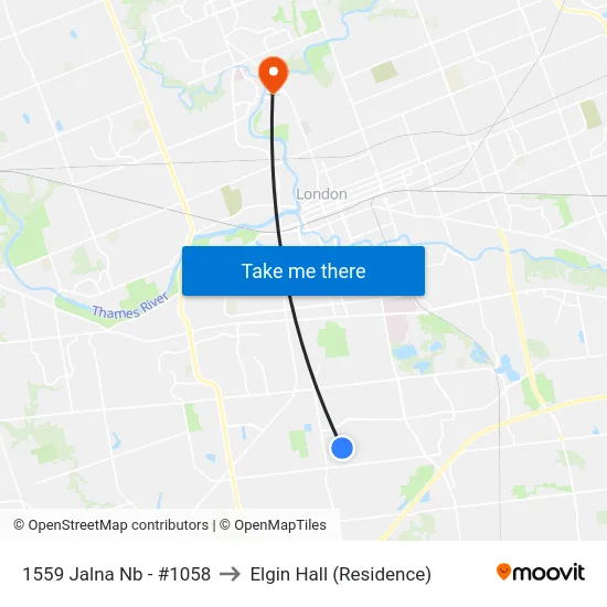 1559 Jalna Nb - #1058 to Elgin Hall (Residence) map
