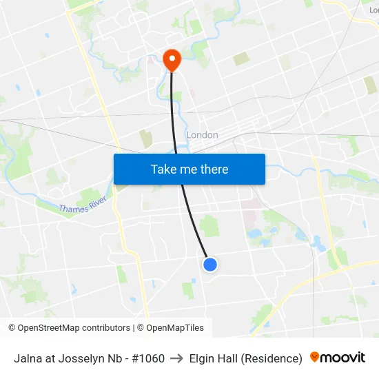 Jalna at Josselyn Nb - #1060 to Elgin Hall (Residence) map