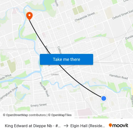 King Edward at Dieppe Nb - #2333 to Elgin Hall (Residence) map