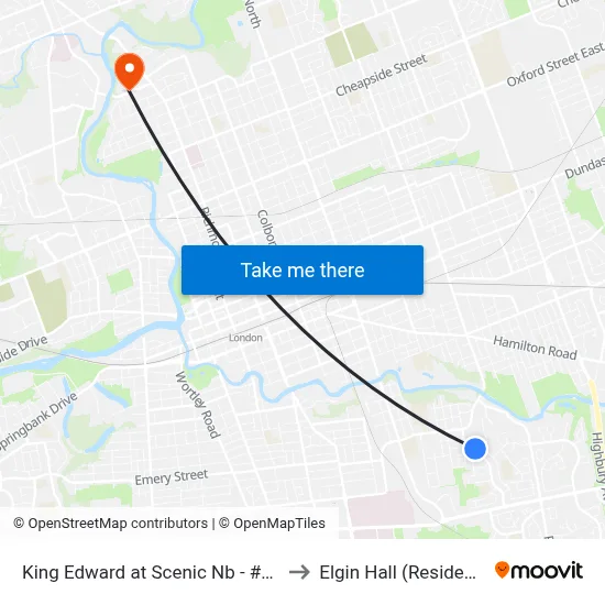 King Edward at Scenic Nb - #1087 to Elgin Hall (Residence) map