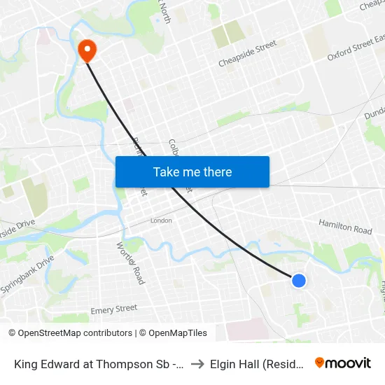 King Edward at Thompson Sb - #1089 to Elgin Hall (Residence) map