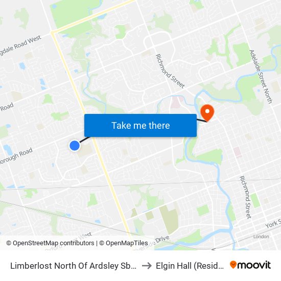 Limberlost North Of Ardsley Sb - #1119 to Elgin Hall (Residence) map