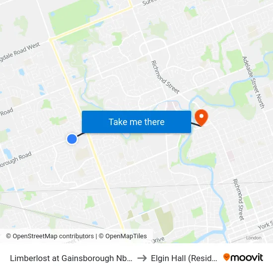 Limberlost at Gainsborough Nb - #1124 to Elgin Hall (Residence) map