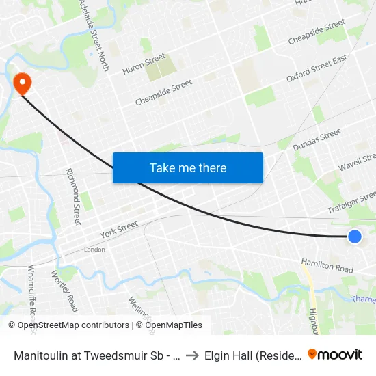 Manitoulin at Tweedsmuir Sb - #2665 to Elgin Hall (Residence) map