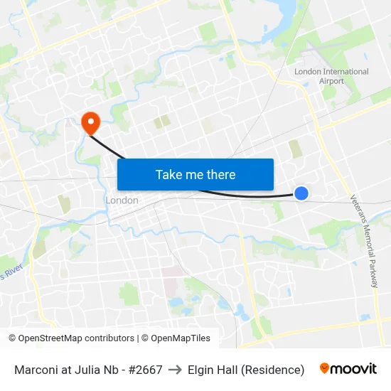 Marconi at Julia Nb - #2667 to Elgin Hall (Residence) map