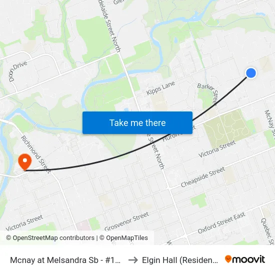 Mcnay at Melsandra Sb - #1159 to Elgin Hall (Residence) map