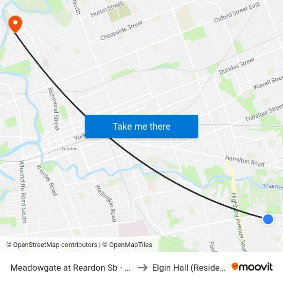 Meadowgate at Reardon Sb - #2485 to Elgin Hall (Residence) map