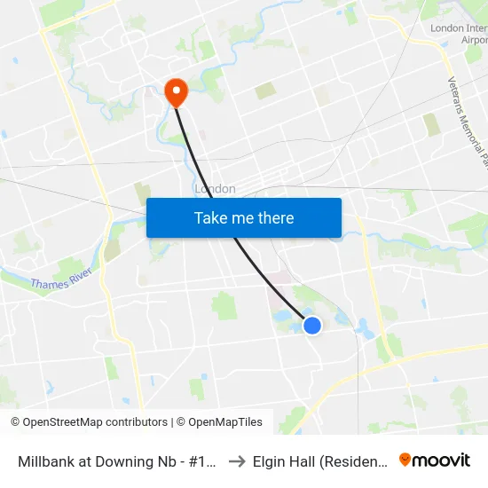 Millbank at Downing Nb - #1180 to Elgin Hall (Residence) map