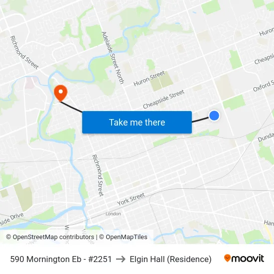 590 Mornington Eb - #2251 to Elgin Hall (Residence) map
