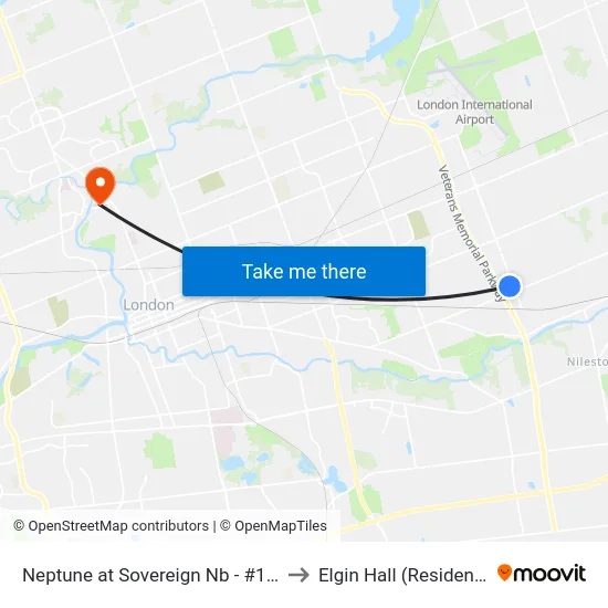 Neptune at Sovereign Nb - #1226 to Elgin Hall (Residence) map