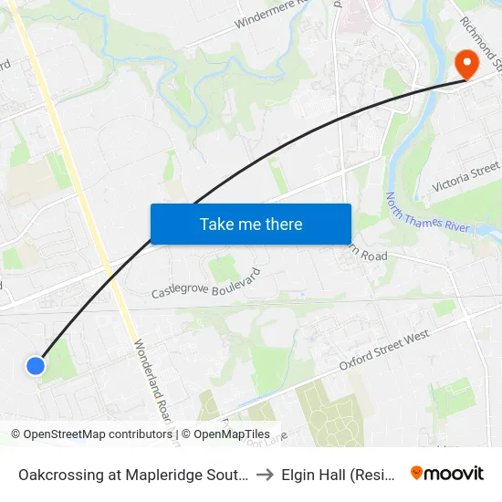 Oakcrossing at Mapleridge South - #2408 to Elgin Hall (Residence) map