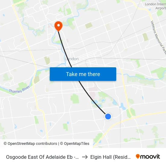 Osgoode East Of Adelaide Eb - #1249 to Elgin Hall (Residence) map