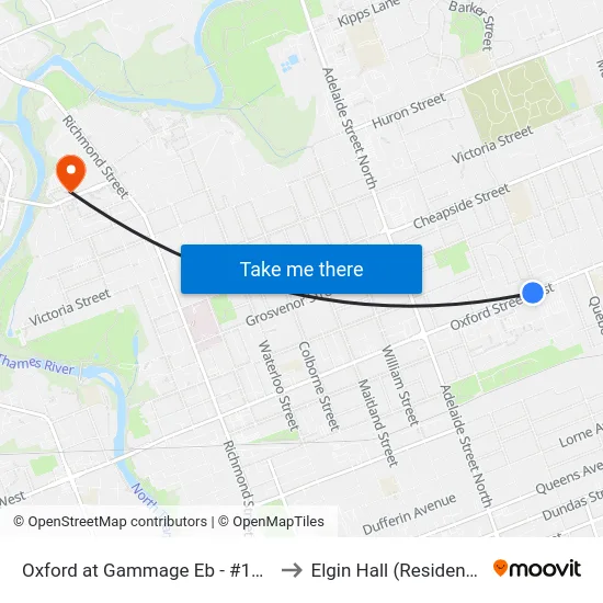 Oxford at Gammage Eb - #1296 to Elgin Hall (Residence) map