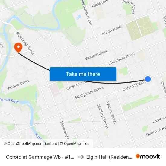 Oxford at Gammage Wb - #1297 to Elgin Hall (Residence) map