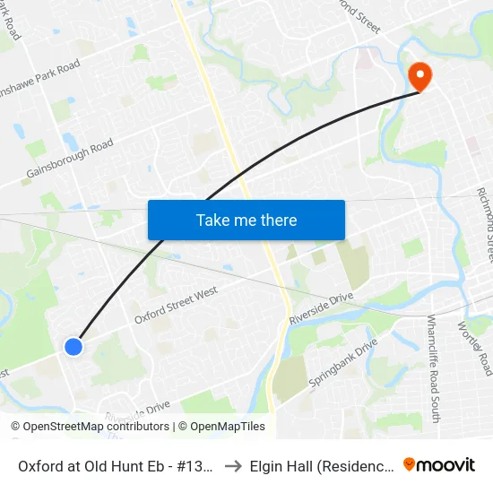 Oxford at Old Hunt Eb - #1324 to Elgin Hall (Residence) map