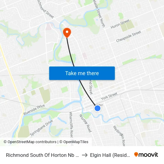 Richmond South Of Horton Nb - #1480 to Elgin Hall (Residence) map
