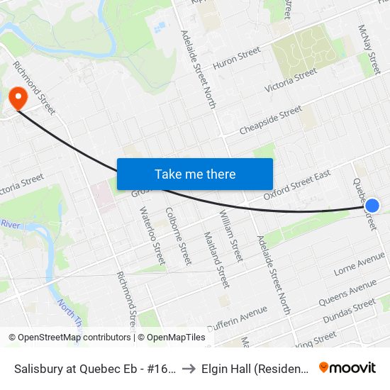 Salisbury at Quebec Eb - #1617 to Elgin Hall (Residence) map