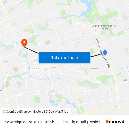 Sovereign at Belleisle Crt Sb - #1717 to Elgin Hall (Residence) map