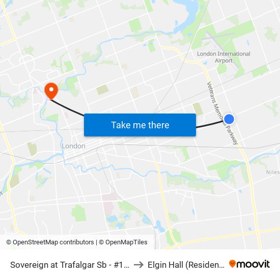 Sovereign at Trafalgar Sb - #1722 to Elgin Hall (Residence) map