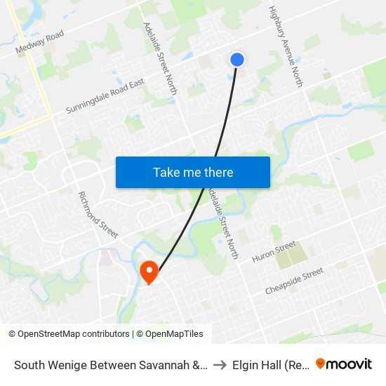 South Wenige Between Savannah & Nicole Wb - #1726 to Elgin Hall (Residence) map