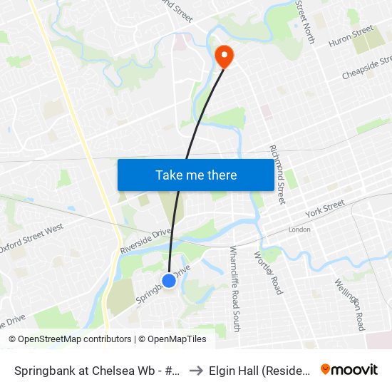 Springbank at Chelsea Wb - #1732 to Elgin Hall (Residence) map