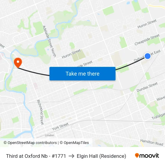 Third at Oxford Nb - #1771 to Elgin Hall (Residence) map