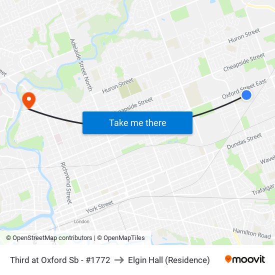 Third at Oxford  Sb - #1772 to Elgin Hall (Residence) map