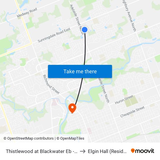 Thistlewood at Blackwater Eb - #1773 to Elgin Hall (Residence) map