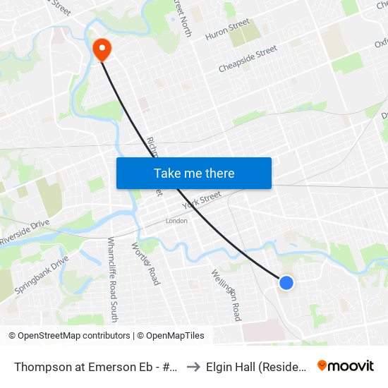 Thompson at Emerson  Eb - #1781 to Elgin Hall (Residence) map