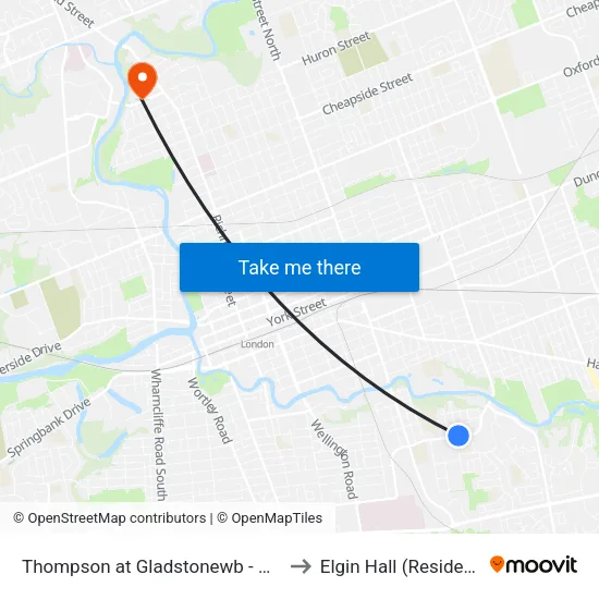 Thompson at Gladstonewb - #1784 to Elgin Hall (Residence) map
