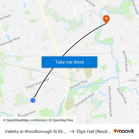 Valetta at Woodborough St Eb - #2146 to Elgin Hall (Residence) map