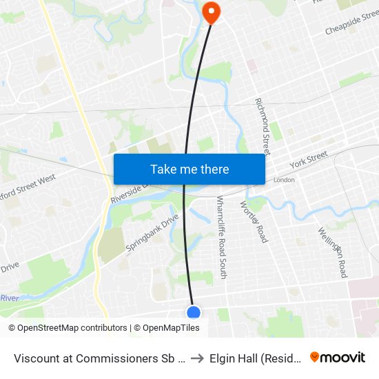 Viscount at Commissioners Sb - #1872 to Elgin Hall (Residence) map