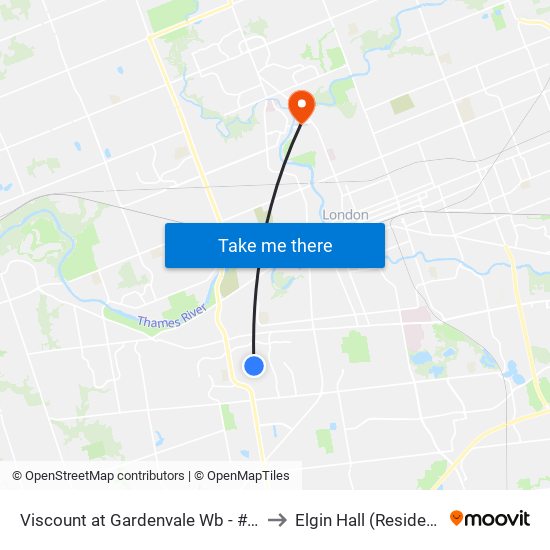 Viscount at Gardenvale Wb - #2161 to Elgin Hall (Residence) map