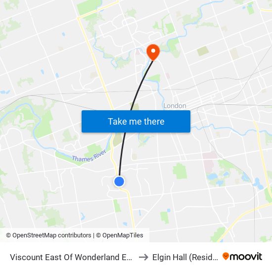 Viscount East Of Wonderland Eb - #2163 to Elgin Hall (Residence) map