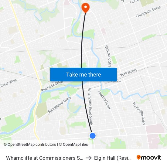 Wharncliffe at Commissioners Sb - #2027 to Elgin Hall (Residence) map