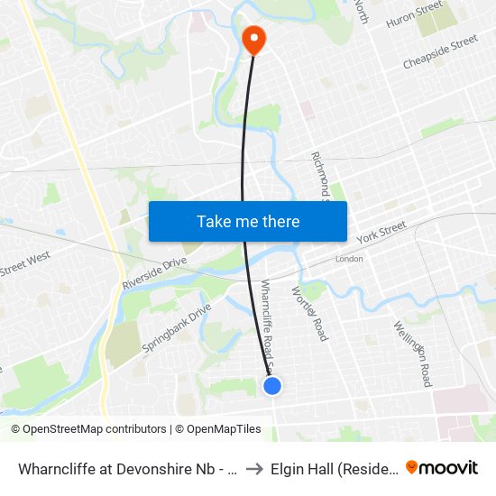 Wharncliffe at Devonshire  Nb - #2029 to Elgin Hall (Residence) map