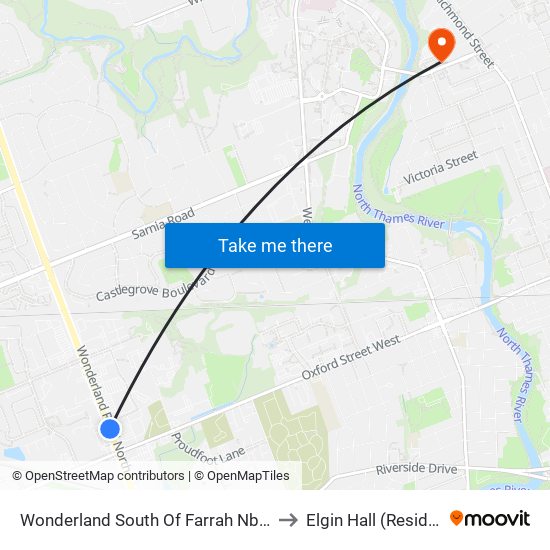 Wonderland South Of Farrah Nb - #2730 to Elgin Hall (Residence) map